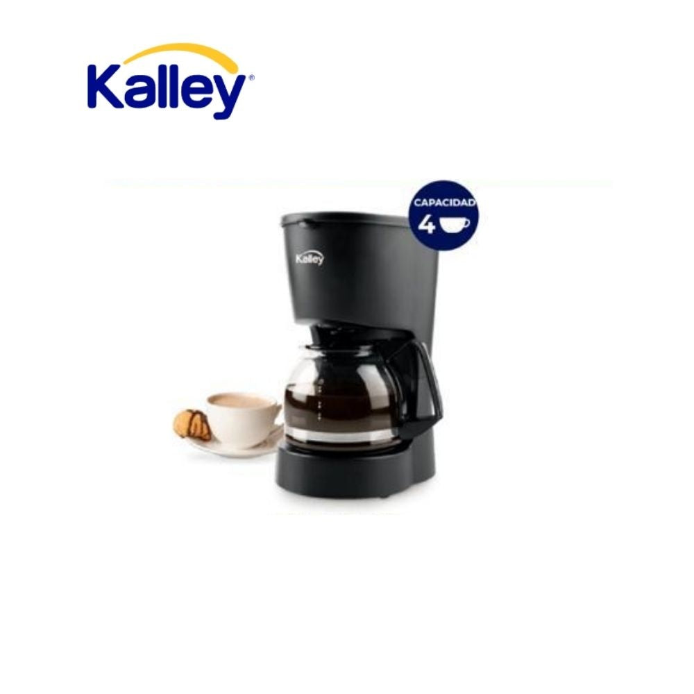 Cafetera Kalley Electrica 4 Tazas Con Filtro Reutilizable Y Jarra Vidrio