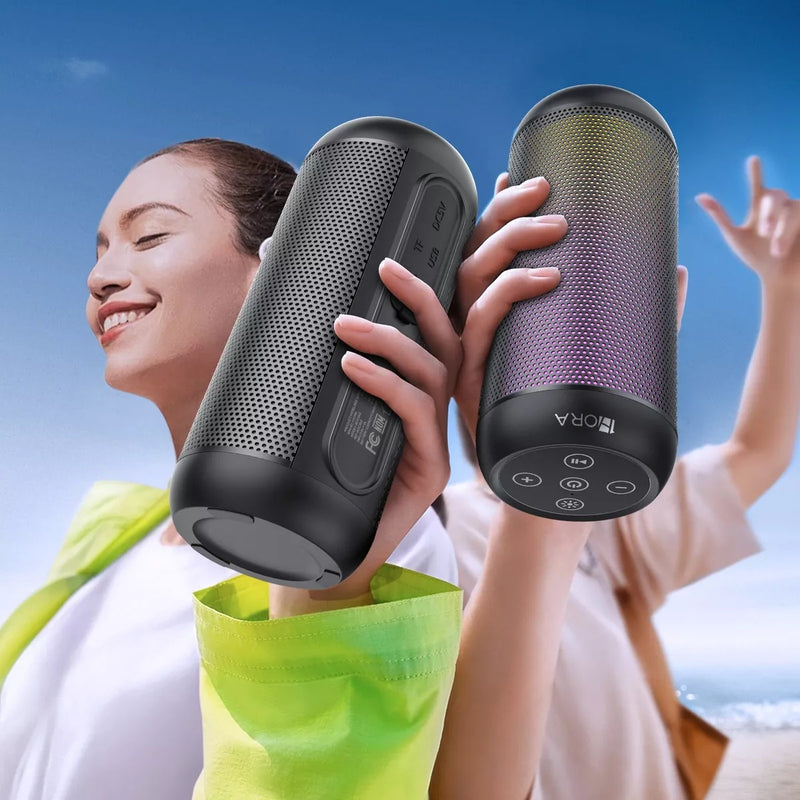 Bocina Bluetooth Inalambrico Con Luces Led 1Hora Boc242 Negro