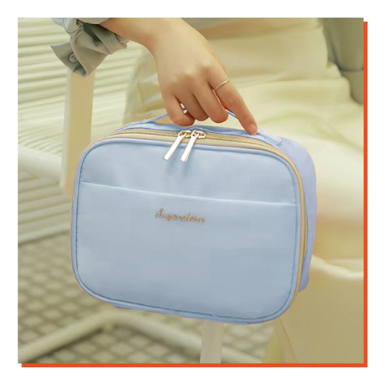 Cosmetiquera Para Dama Organizador Maquillaje Neceser Azul Claro