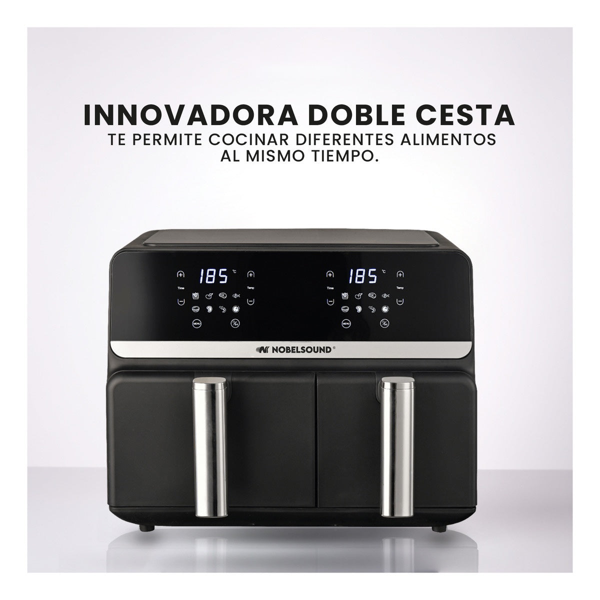 Air Fryer Freidora De Aire 9 Litros Doble Bandeja Digital Premium Nobelsound Inn Nb-2100