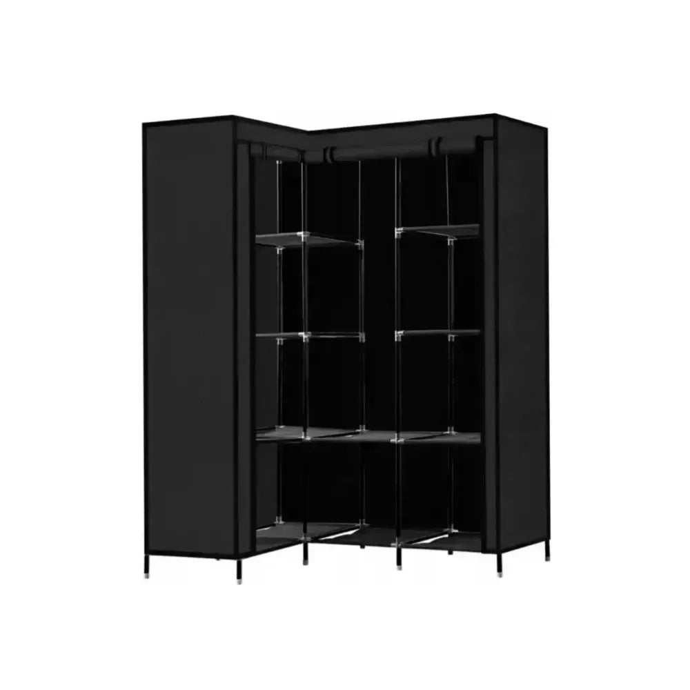 Closet Esquinero Organizador De Ropa 8 Estantes Armado Facil Negro