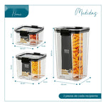 Recipientes Hermeticos 6 Piezas Irrompibles Premium Organizadores De Cocina Alimentos