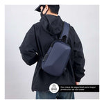 Morral Bolso Antirrobo Impermeable Con Puerto Usb Y Candado De Seguridad Azul