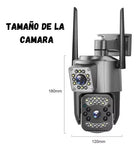 Camara Ip Exterior Doble Lente Wifi Vision Nocturna 360