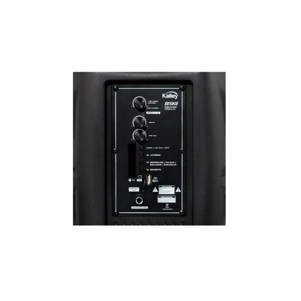 Parlante Portatil Kalley 8" Bluetooth 70W Led Bateria Recargable Microfono