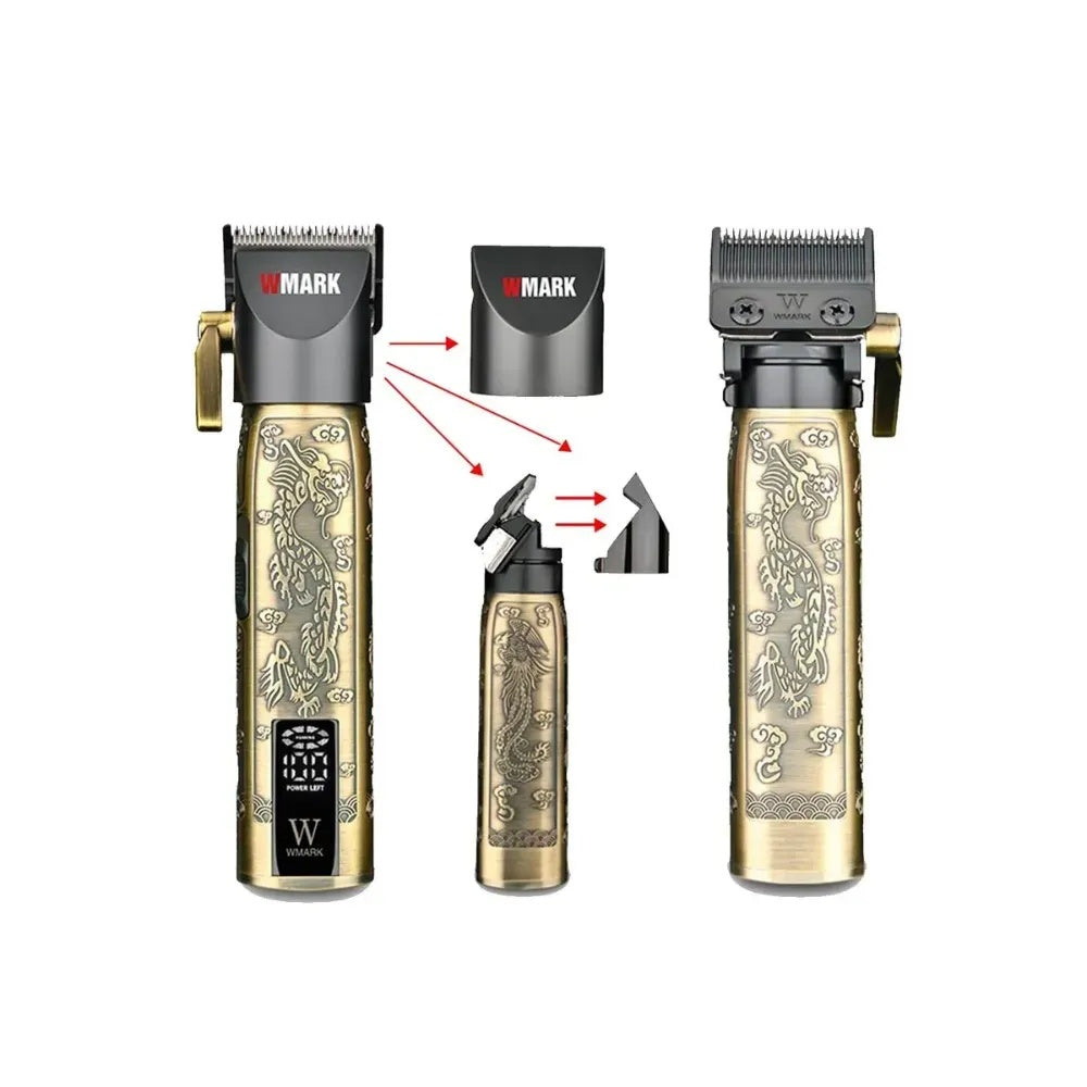 Maquina Peluquera Afeitadora Todo En 1 Con Capa Recargable Digital Con Guias Wmark Pro