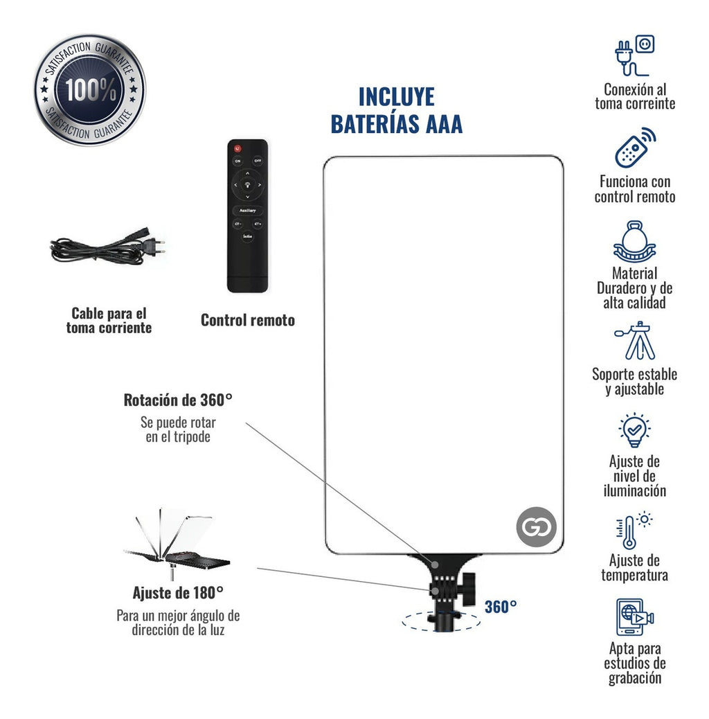 Panel Luz Profesional Control Remoto Tripode 3500W Dimeable