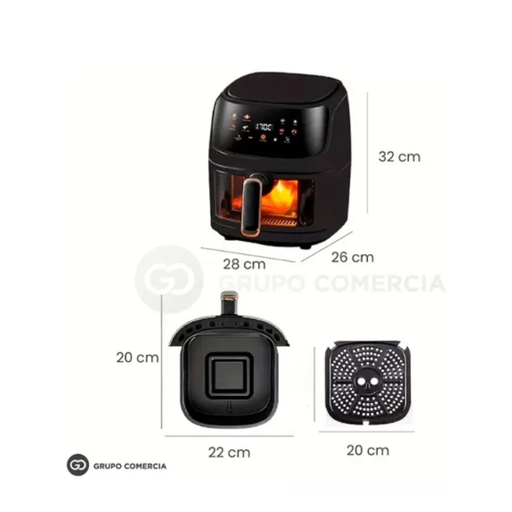 Freidora Olla De Aire Caliente 10L 2400W Digital Air Fryer Gran Capacidad + Obsequio