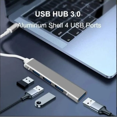 Hub Multipuertos Usb 3.0 Carcaza Aluminio 4 Puertos Fino