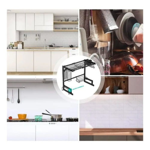 Platero Organizador De Loza Escurridor Metalico Ahorrador