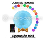 Lampara Luna 3D Recargable Colores Galaxia Base + Control