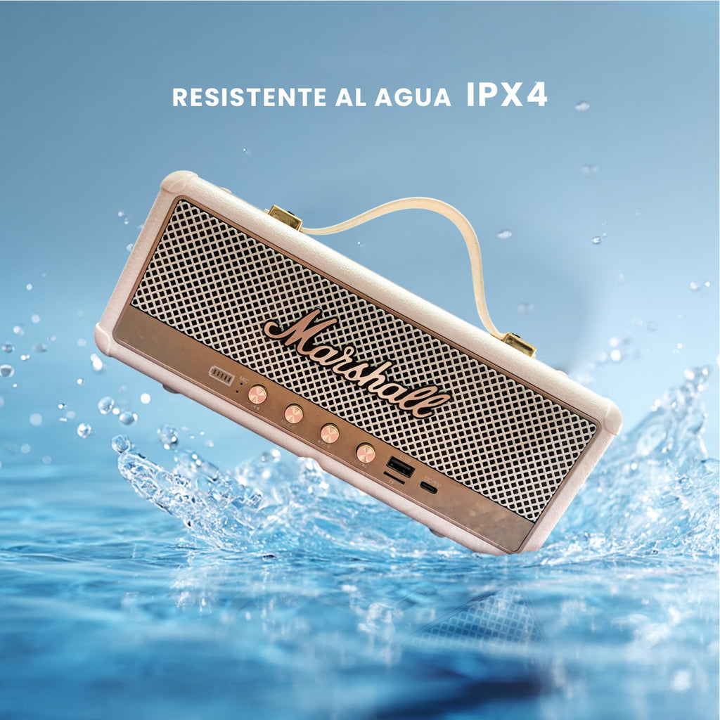 Parlante Bluetooth Sonido Potente Usb Mp3 Fm Marshall Clasic Beige Replica 1.1