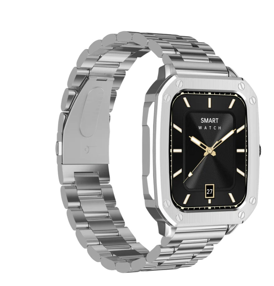 Reloj Inteligente Tw22 Doble Bisel Pulso Plateado Notificaciones Mobulaa Premium Innovo Tech