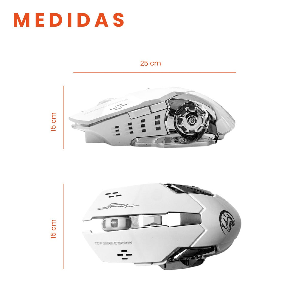 Mouse Gamer Inalambrico 6 Botones 2 En 1 Bluetooth Receptor Usb Con Luces Rgb