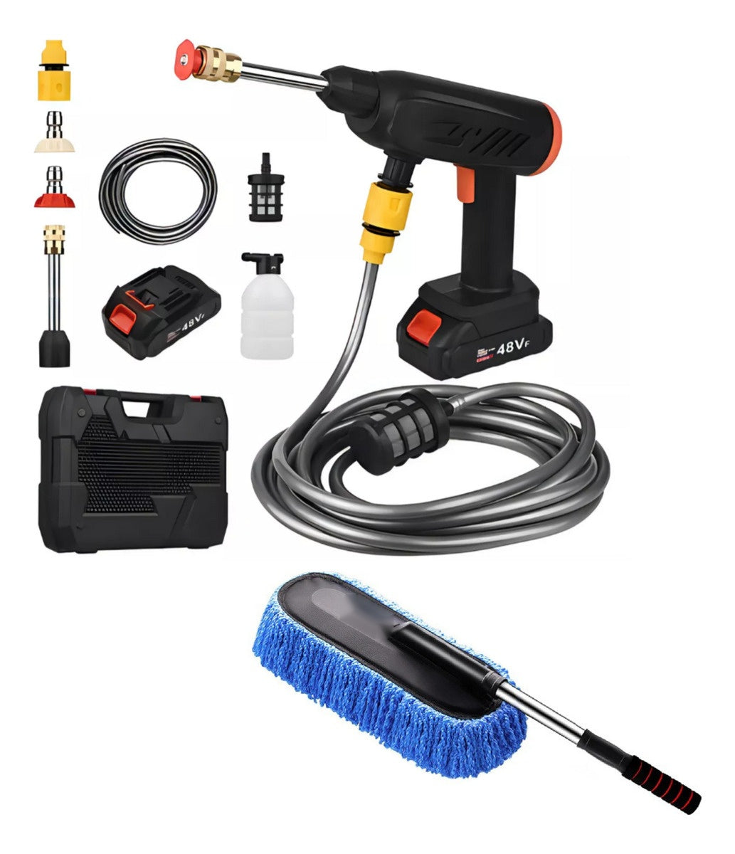 Hidro Lavadora Inalambrica 2 Baterias + Cepillo Para Carro