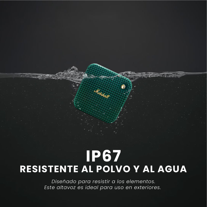 Parlante Bluetooth Sonido Potente Usb Mp3 Fm Portable Tono Verde Marshall