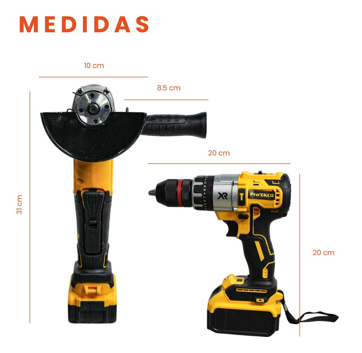 Taladro Con Pulidora Inalambrica 2 Baterias Con Estuche Semi-Profesional