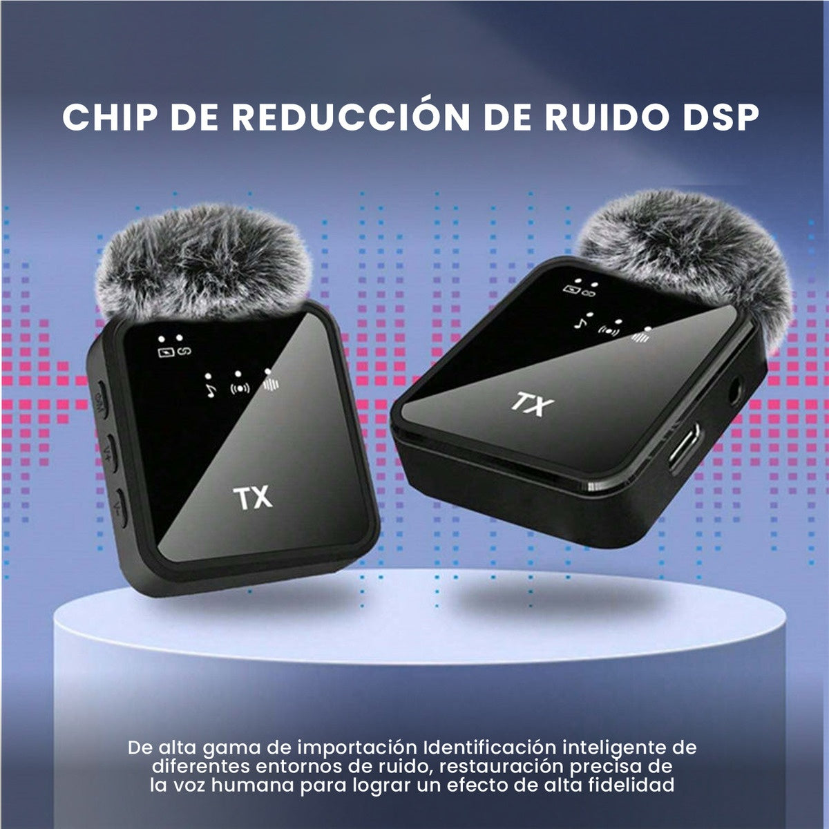 Microfono Solapa Doble Inalambrico Profesional Tipo C Ip Jack Reduccion De Ruido Y 20M