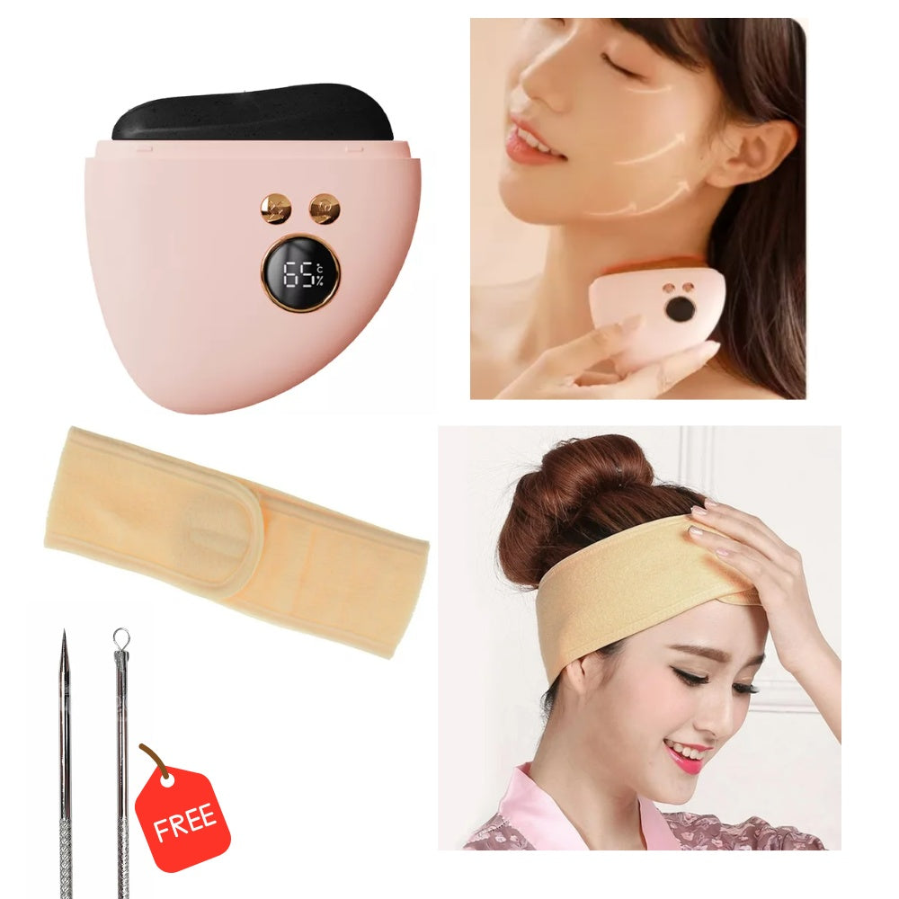 Combo Masajeador Facial Corporal Electrico+ Diadema Banda Cabello + Obsequio