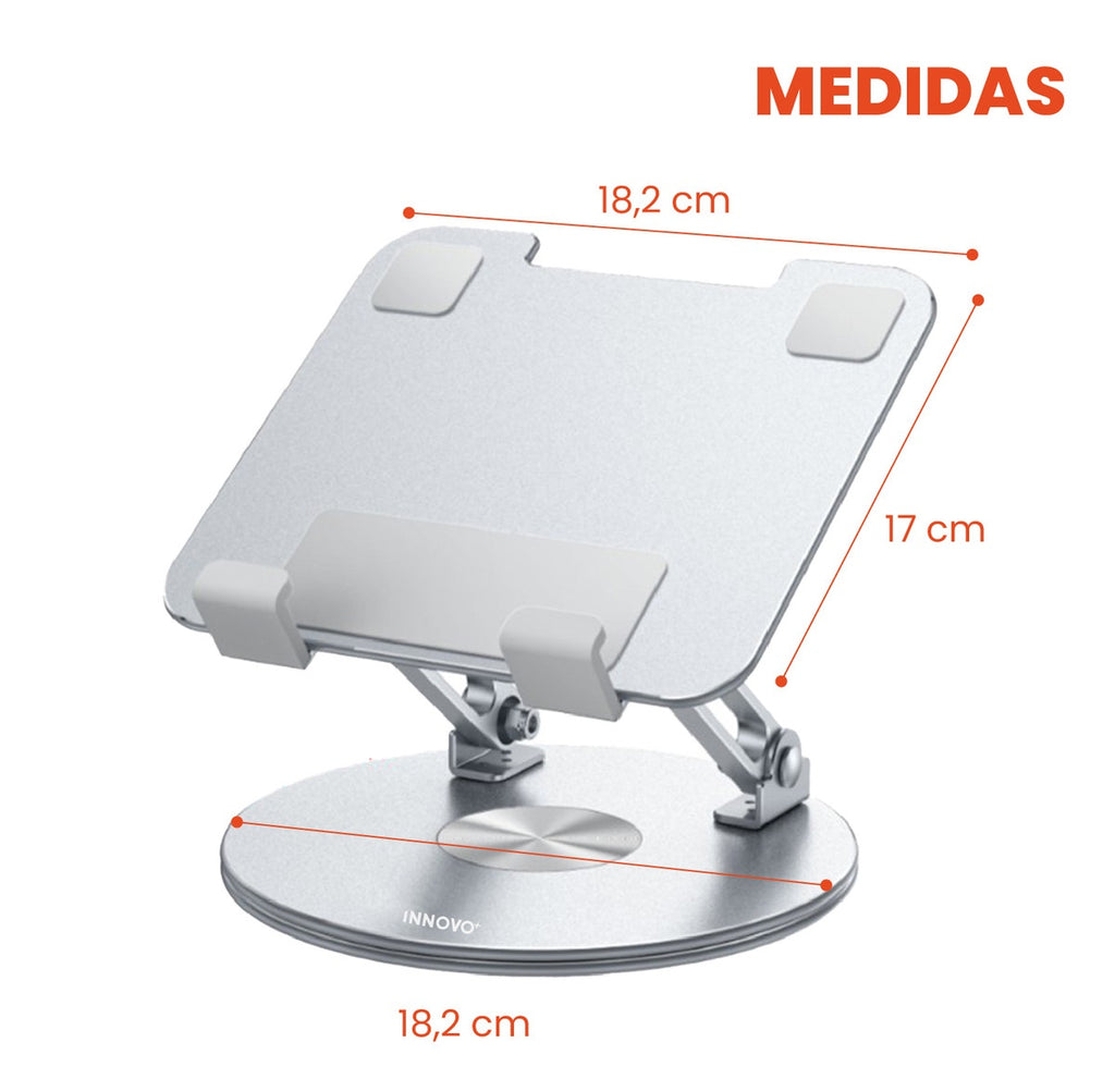 Base Pc Tablet Soporte Ajustable Giratorio Corporativo Metal