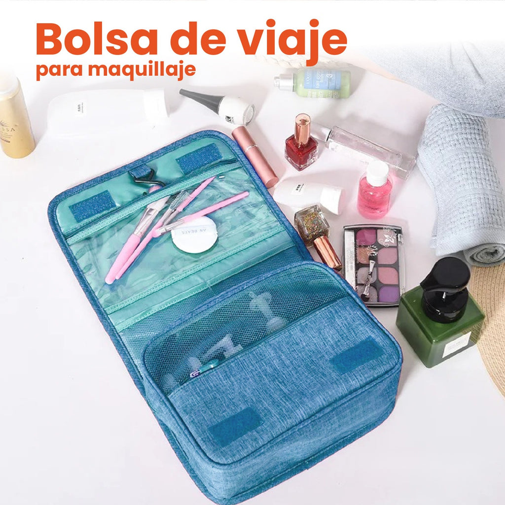 Cosmetiquera Neceser Organizador Maquillaje Para Equipaje Azul Claro Innovo