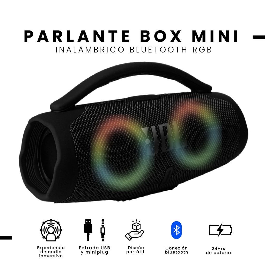 Parlante Mini Boom Box Bluetooth Jbl Inalambrico Negro Replic 1.1 Innovo