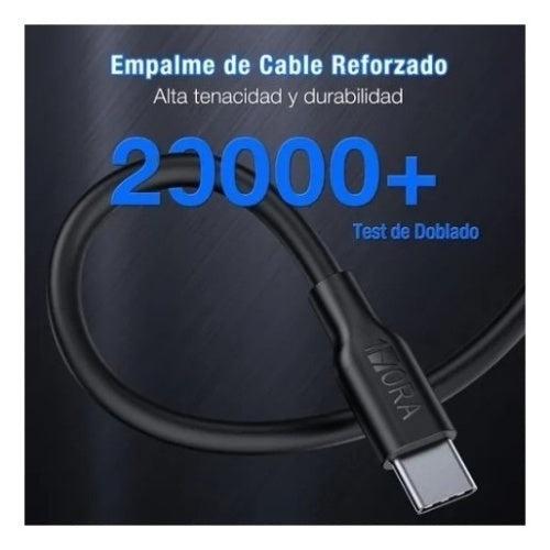 Cable Usb Tipo C 3A 1M, 1Hora, Cab251, Carga Rapida Y Transferencia De Datos