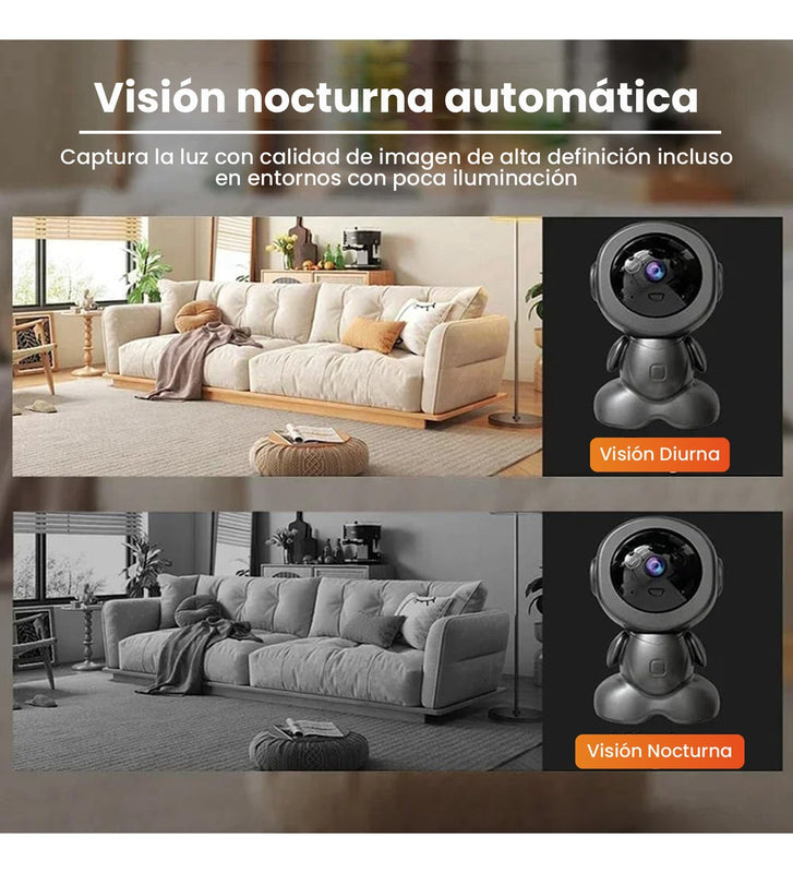 Camara Espia Inalambrica Hd Robot Inteligente Con App Discreta Con Modo Noche