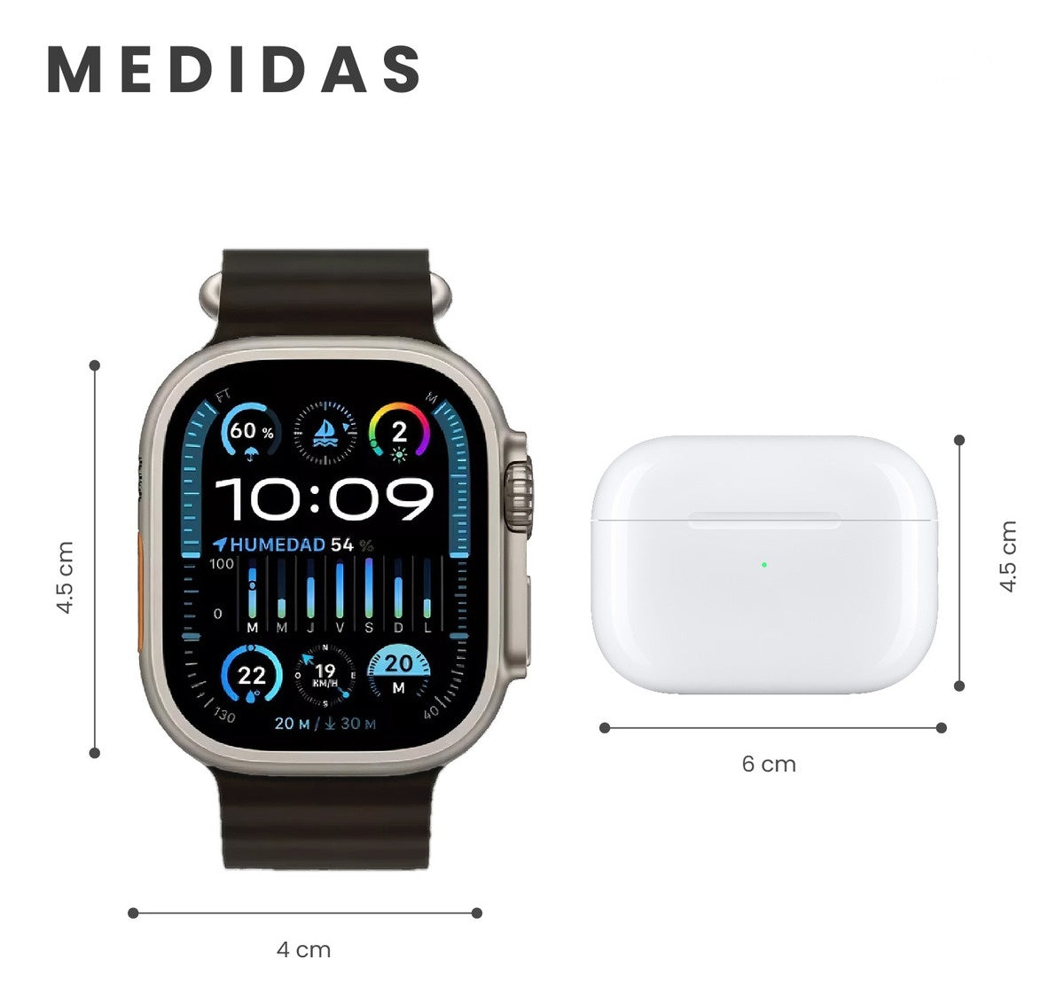 Combo K12 Smart Watch 7 Pulsos Negro V5.3 Wireless Con Audifonos Tactil Y Audifonos Diadema Innovo Tech