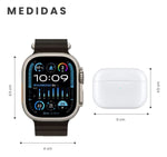 Combo K12 Smart Watch 7 Pulsos Negro V5.3 Wireless Con Audifonos Tactil Y Audifonos Diadema