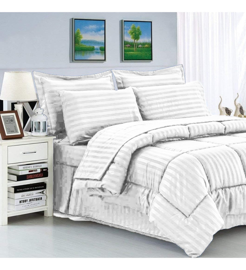 Edredon Cubrelecho Premium Cama Doble Con Fundas Para Almohada Innovo Blanco