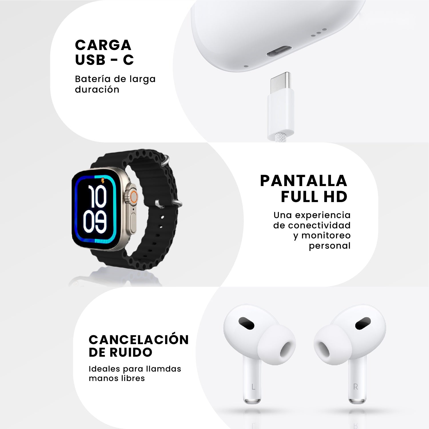 Smartwatch Serie 10 Ultra Hk Amoled Original Con Audifonos Pods 2 Alta Gama