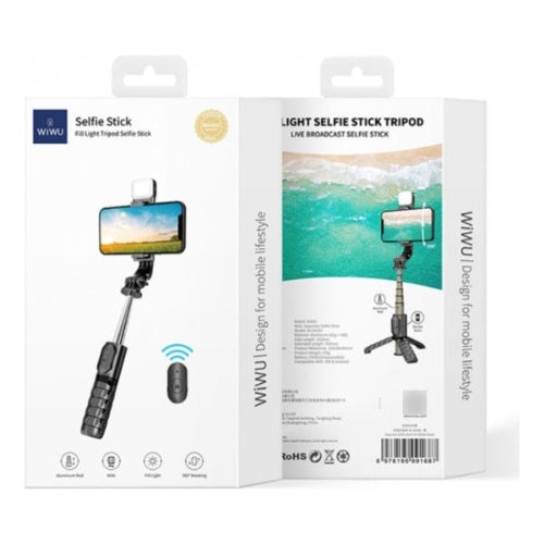 Tripode Selfie Monopod Wiwu Se Premium Con Luz Led Bluetooth