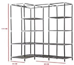 Closet Esquinero Organizador De Ropa 8 Estantes Armado Facil Negro