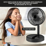 Mini Ventilador De Mesa Portable Potente 3 Velocidades Soporte Para Celular Negro