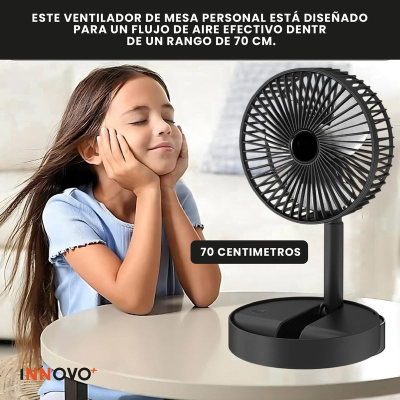 Mini Ventilador De Mesa Portable Potente 3 Velocidades Soporte Para Celular Negro