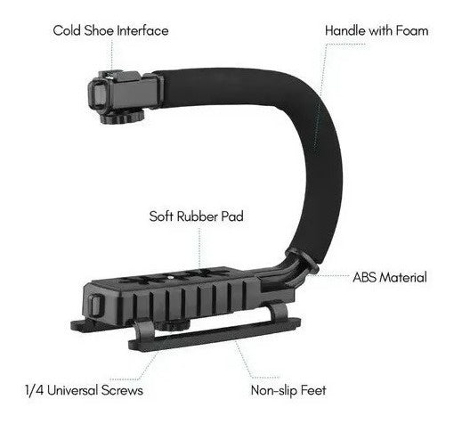 Estabilizador Camara Y Celular Luz Led Microfono Con Control