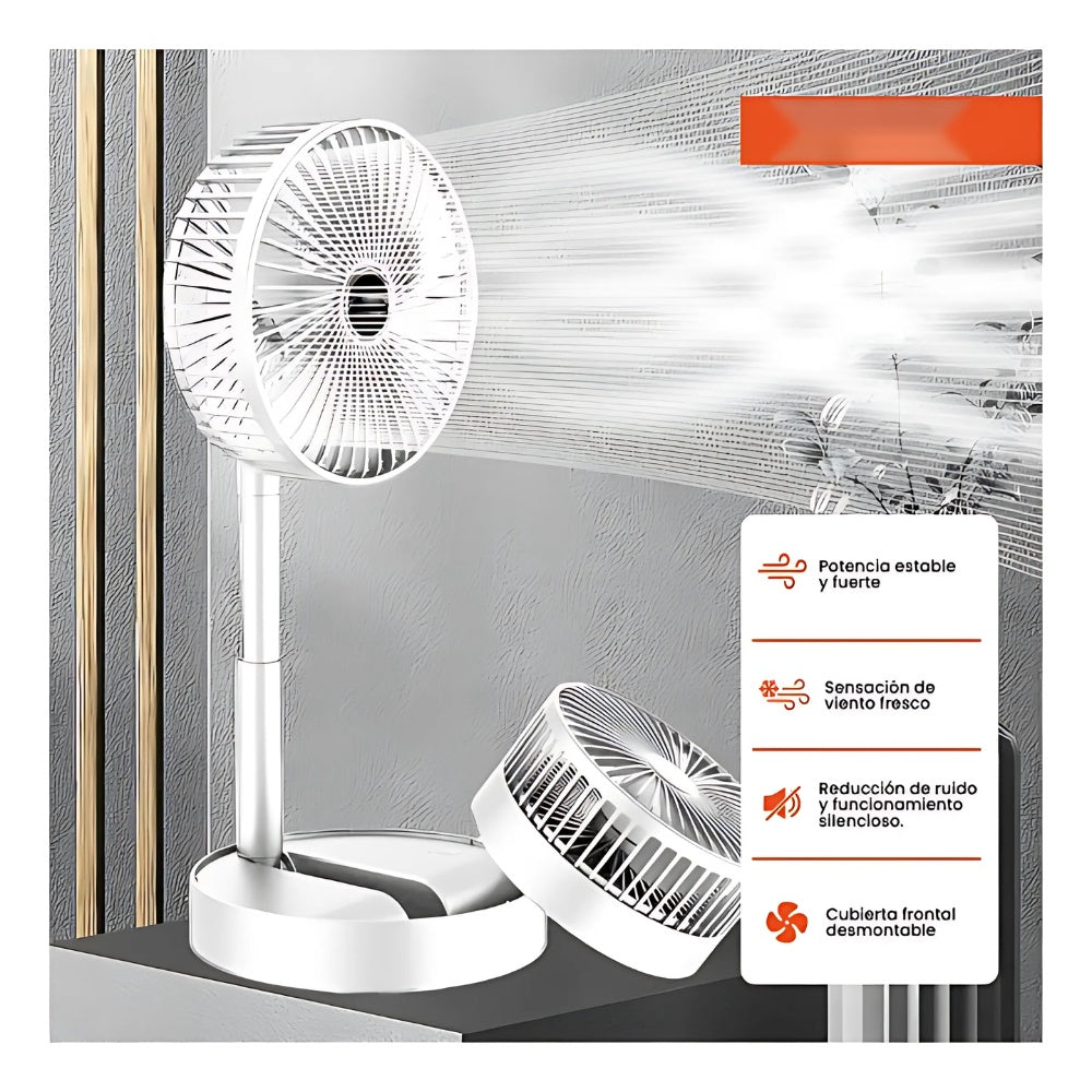 Mini Ventilador De Escritorio Mesa Recargable Con Base De Celular Ajustable 3 Velocidades