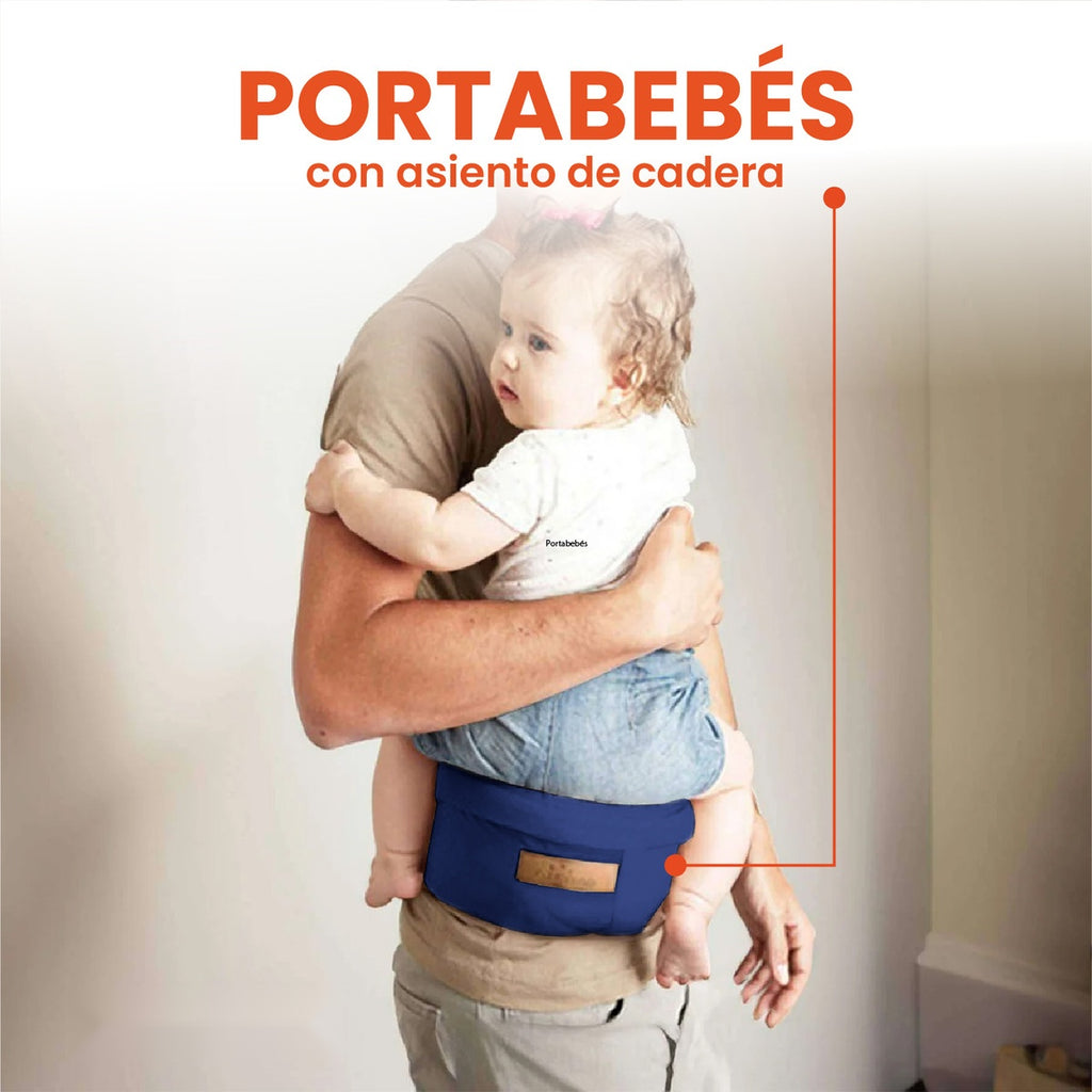 Cargador Ergonomico Azul Oscuro Canguro Cintura Para Bebes Innovo