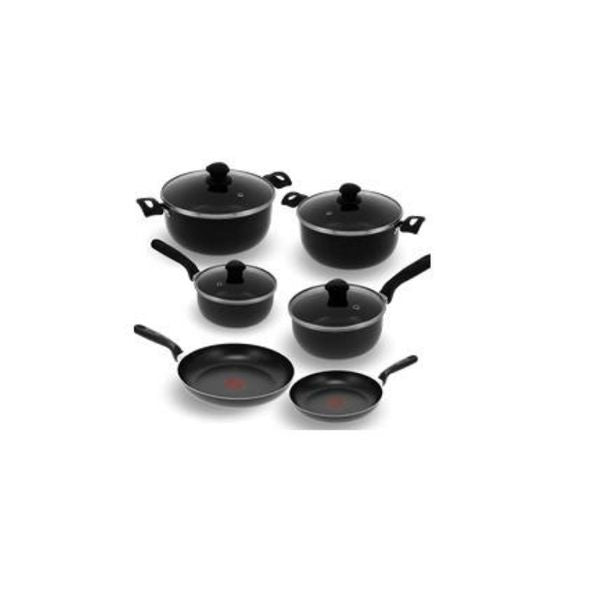 Bateria De Cocina Antiadherente Imusa Colors 10 Piezas Negra Con Tapa