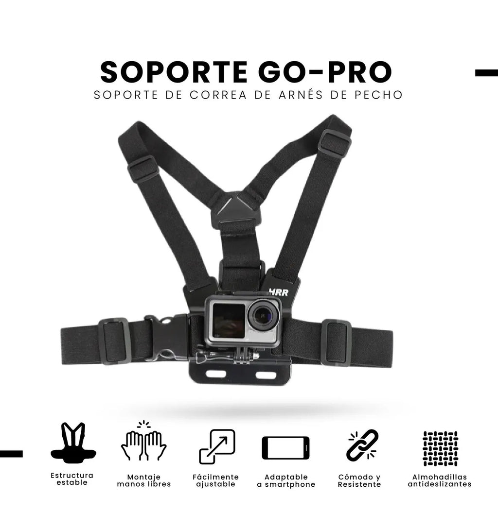 Arnes Soporte Pecho Para Gopro Celular Universal Ajustable Compatible Insta360 Smartphone