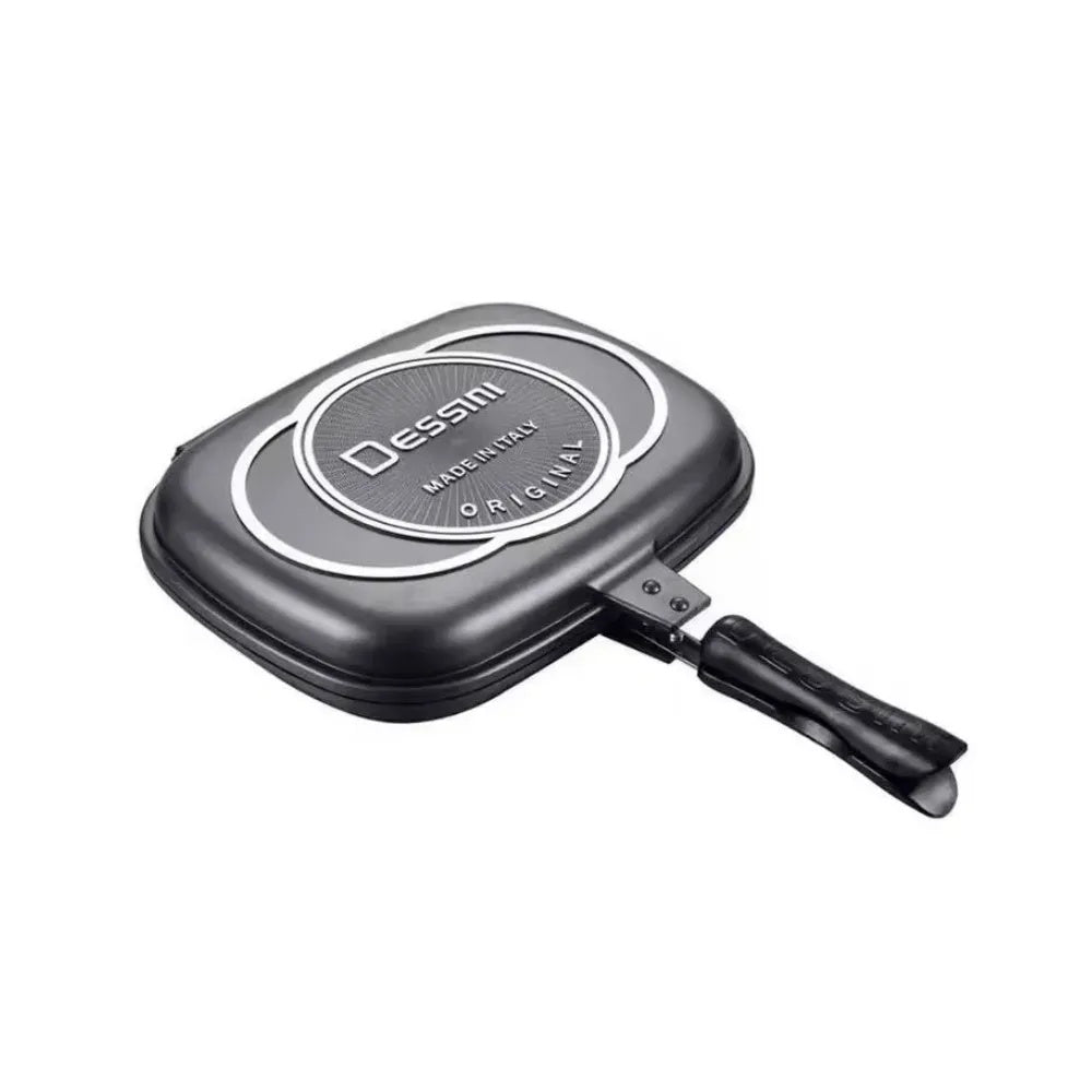 Sarten Doble Parrilla 32 Cm Antiadherente Dual Grill Dessini Italiano Con Repuesto Caucho