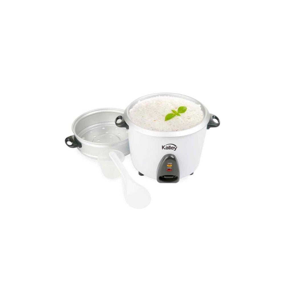 Olla Arrocera Kalley 10 Tazas 1.8L Antiadherente Con Vaporera Blanca