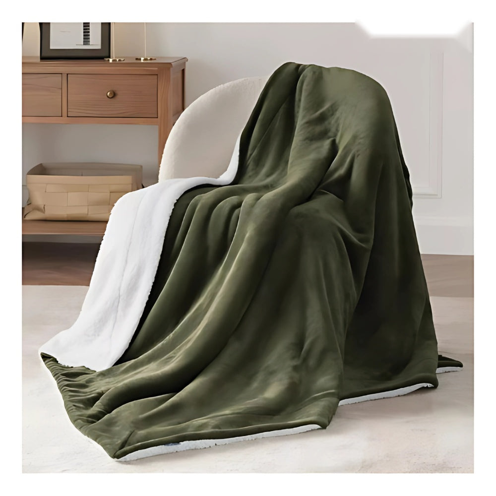 Combo Cobija Termica Doble Faz Verde + Lampara Plato 3 Tonos Tactil + Obsequio Tapete Peluche