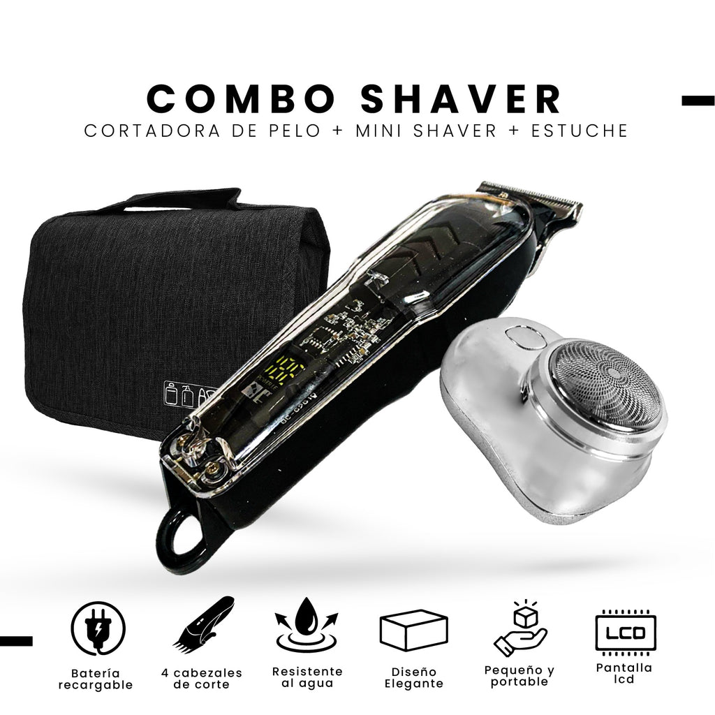 Afeitadora Electrica Inalambrica + Mini Shaver De Regalo + Estuche De Viaje
