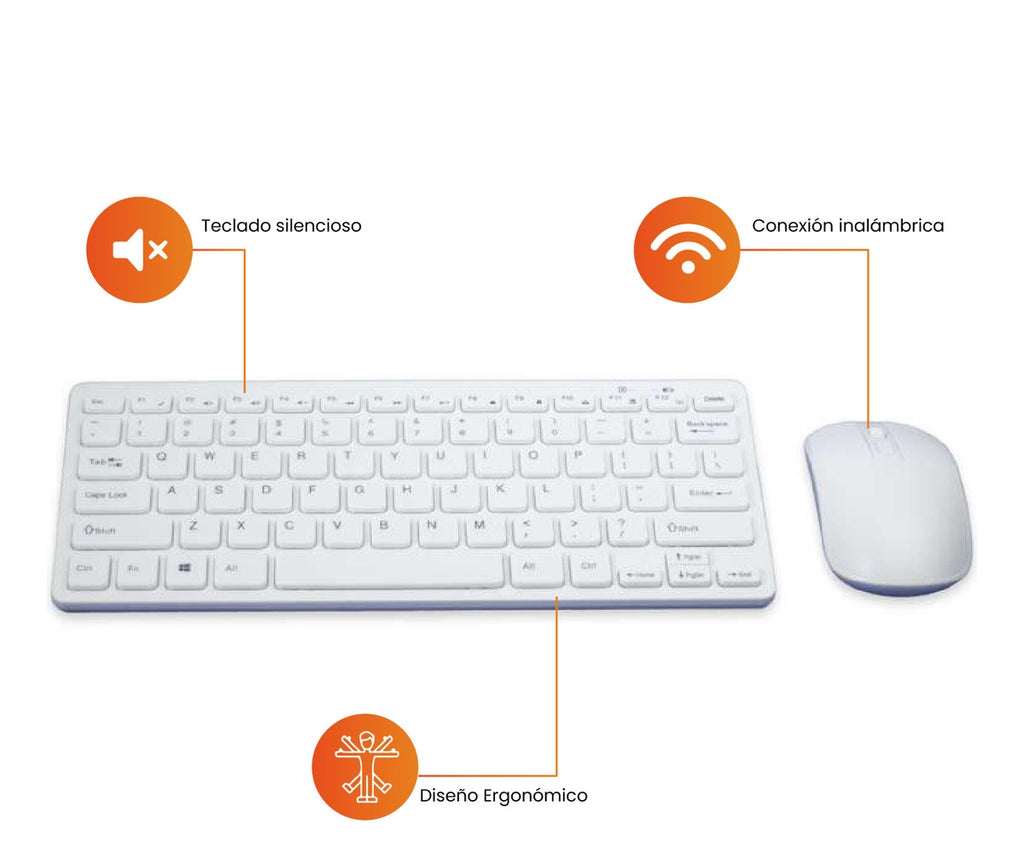 Teclado Con Mouse Diseno Slim Universal Receptor Usb Compatible Con Pc Laptop Tablet