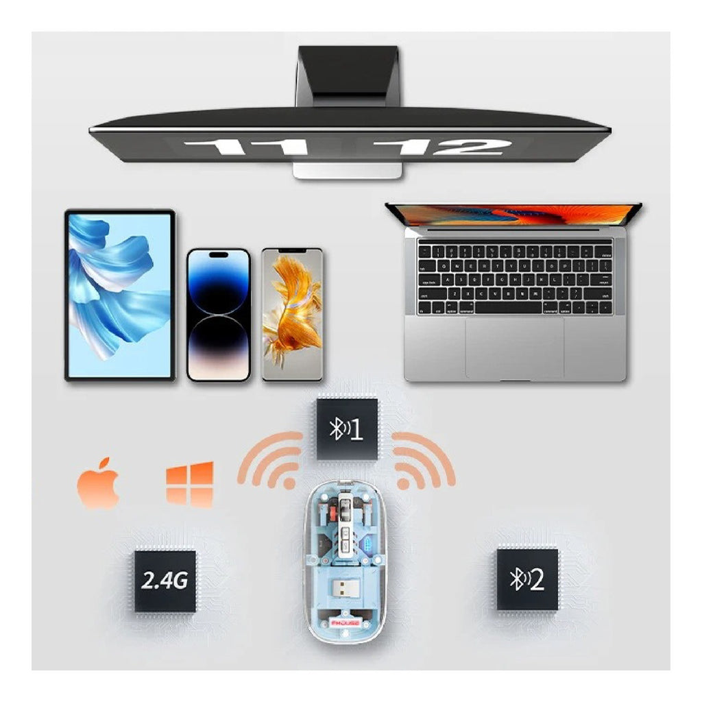 Mouse Para Pc Multi Conexion Bluetooth Receptor Usb