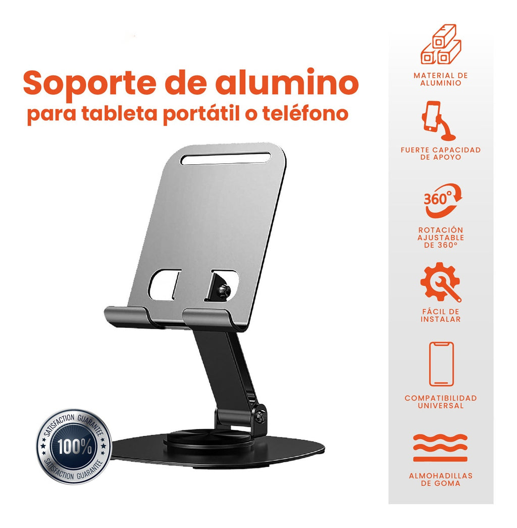 Base Soporte Para Celular Tablet Metalico Con Rotacion 360 Oficina Corporativo