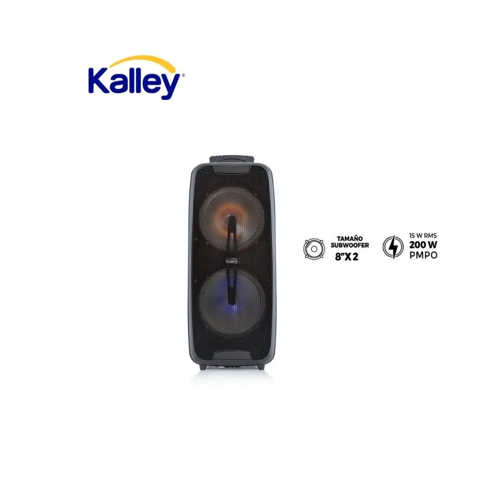 Parlante Kalley Bsk 15W Rms 200W Pmpo Bluetooth Luces Led 2X8"