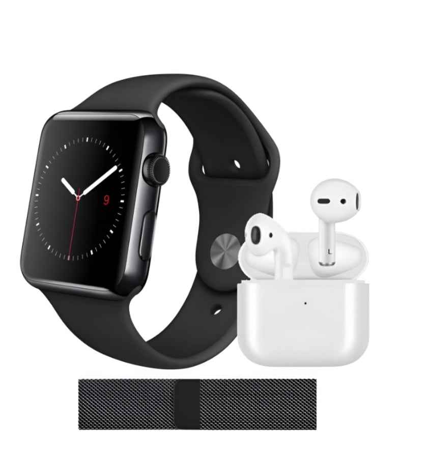 Smartwatch Series 8 Sport Con Audifono Recargable Gr88 Doble Pulso Negro Innovo Tech